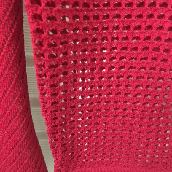 CATHERINE MELANDRINO Red Mesh Lined Dress Size M - Picture 3 of 3